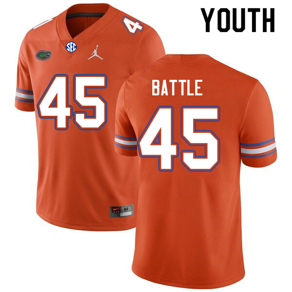 Youth #45 Eddie Battle Florida Gators College Football Jerseys Sale-Orange - Click Image to Close